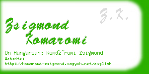 zsigmond komaromi business card